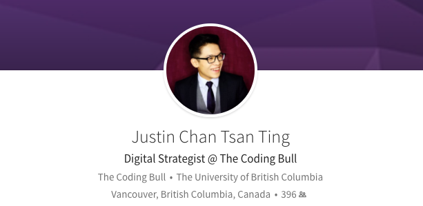 Justin Chan Linkedin Profile Headline